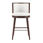 Manhattan Comfort Evalyn Modern Wood Upholstered Barstool in White