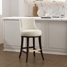 Manhattan Comfort Lucia Modern Chenille Wood Upholstered Barstool in Natural