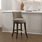 Manhattan Comfort Lucia Modern Chenille Wood Upholstered Barstool in Taupe