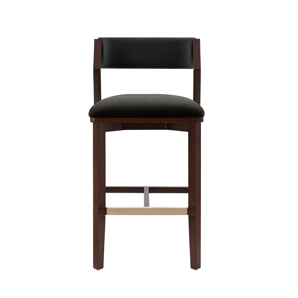 Manhattan Comfort Patricia Modern Wood Upholstered Barstool in Black
