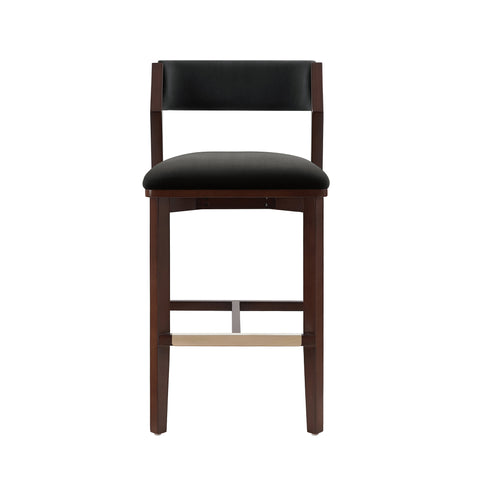 Manhattan Comfort Patricia Modern Wood Upholstered Barstool in Black