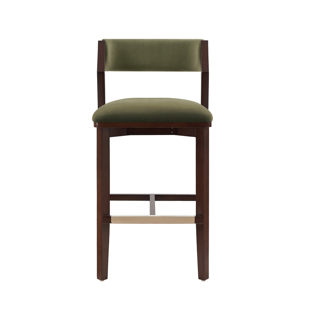 Manhattan Comfort Patricia Modern Wood Upholstered Barstool in Turtle Green