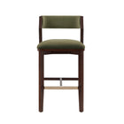 Manhattan Comfort Patricia Modern Wood Upholstered Barstool in Turtle Green