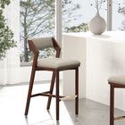 Manhattan Comfort Patricia Modern Wood Upholstered Barstool in Linen