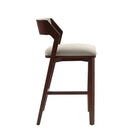 Manhattan Comfort Patricia Modern Wood Upholstered Barstool in Linen