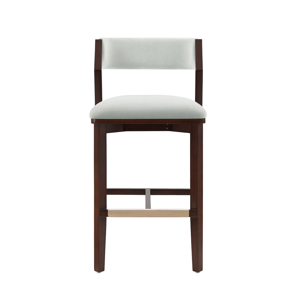 Manhattan Comfort Patricia Modern Wood Upholstered Barstool in White Glacier
