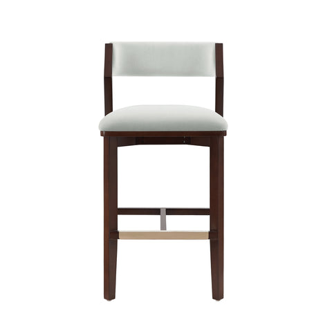 Manhattan Comfort Patricia Modern Wood Upholstered Barstool in White Glacier
