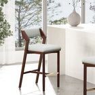 Manhattan Comfort Patricia Modern Wood Upholstered Barstool in White Glacier