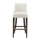 Manhattan Comfort Beever Modern Chenille Wood Upholstered Barstool in Cream
