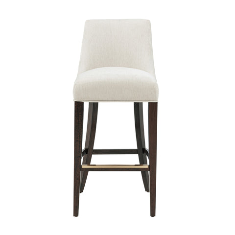 Manhattan Comfort Beever Modern Chenille Wood Upholstered Barstool in Cream