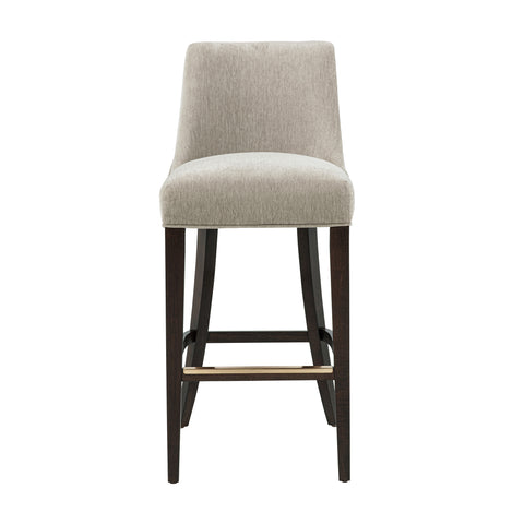 Manhattan Comfort Beever Modern Chenille Wood Upholstered Barstool in Taupe