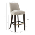Manhattan Comfort Beever Modern Chenille Wood Upholstered Barstool in Taupe