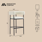 Manhattan Comfort Onda Contemporary Vegan Leather Metal Upholstered Barstool in Ivory