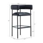 Manhattan Comfort Onda Contemporary Vegan Leather Metal Upholstered Barstool in Black