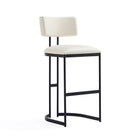 Manhattan Comfort Juno Contemporary Modern Metal Barstool in Ivory