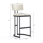 Manhattan Comfort Juno Contemporary Modern Metal Barstool in Ivory