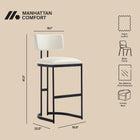 Manhattan Comfort Juno Contemporary Modern Metal Barstool in Ivory