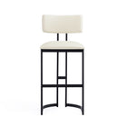 Manhattan Comfort Juno Contemporary Modern Metal Barstool in Ivory