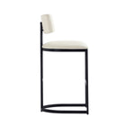 Manhattan Comfort Juno Contemporary Modern Metal Barstool in Ivory