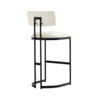 Manhattan Comfort Juno Contemporary Modern Metal Barstool in Ivory