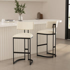 Manhattan Comfort Juno Contemporary Modern Metal Barstool in Ivory