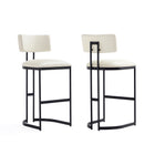 Manhattan Comfort Juno Contemporary Modern Metal Barstool in Ivory