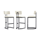 Manhattan Comfort Juno Contemporary Modern Metal Barstool in Ivory