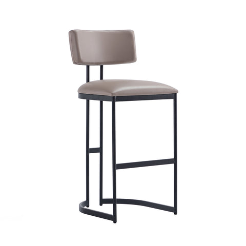 Manhattan Comfort Juno Contemporary Modern Metal Barstool in Taupe