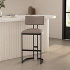 Manhattan Comfort Juno Contemporary Modern Metal Barstool in Taupe