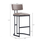 Manhattan Comfort Juno Contemporary Modern Metal Barstool in Taupe