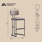Manhattan Comfort Juno Contemporary Modern Metal Barstool in Taupe