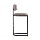 Manhattan Comfort Juno Contemporary Modern Metal Barstool in Taupe