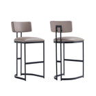Manhattan Comfort Juno Contemporary Modern Metal Barstool in Taupe