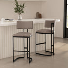 Manhattan Comfort Juno Contemporary Modern Metal Barstool in Taupe