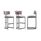 Manhattan Comfort Juno Contemporary Modern Metal Barstool in Taupe