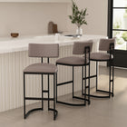 Manhattan Comfort Juno Contemporary Modern Metal Barstool in Taupe