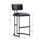 Manhattan Comfort Juno Contemporary Modern Metal Barstool in Black