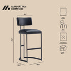 Manhattan Comfort Juno Contemporary Modern Metal Barstool in Black