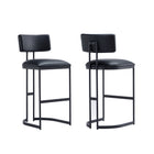 Manhattan Comfort Juno Contemporary Modern Metal Barstool in Black