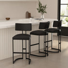 Manhattan Comfort Juno Contemporary Modern Metal Barstool in Black
