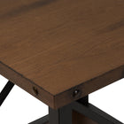 Baxton Studio Herzen Rustic Industrial Style Antique Black Textured Finished Metal Distressed Wood Occasional End Table