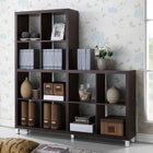 Baxton Studio Sunna Dark Brown Modern Cube Shelving Unit
