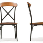 Baxton Studio Broxburn Light Brown Wood & Metal Dining Chair - Set of 2