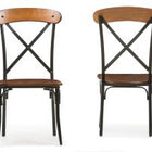 Baxton Studio Broxburn Light Brown Wood & Metal Dining Chair - Set of 2