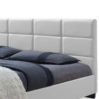 Baxton Studio Vivaldi Modern and Contemporary White Faux Leather Padded Platform Base Full Size Bed Frame
