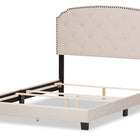 Baxton Studio Lexi Modern and Contemporary Light Beige Fabric Upholstered Queen Size Bed
