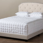 Baxton Studio Lexi Modern and Contemporary Light Beige Fabric Upholstered Queen Size Bed