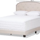 Baxton Studio Lexi Modern and Contemporary Light Beige Fabric Upholstered Queen Size Bed