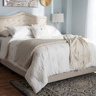 Baxton Studio Emerson Modern and Contemporary Light Beige Fabric Upholstered Queen Size Bed
