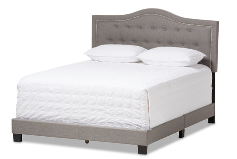 Baxton Studio Emerson Modern and Contemporary Light Grey Fabric Upholstered King Size Bed